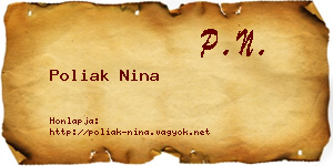 Poliak Nina névjegykártya